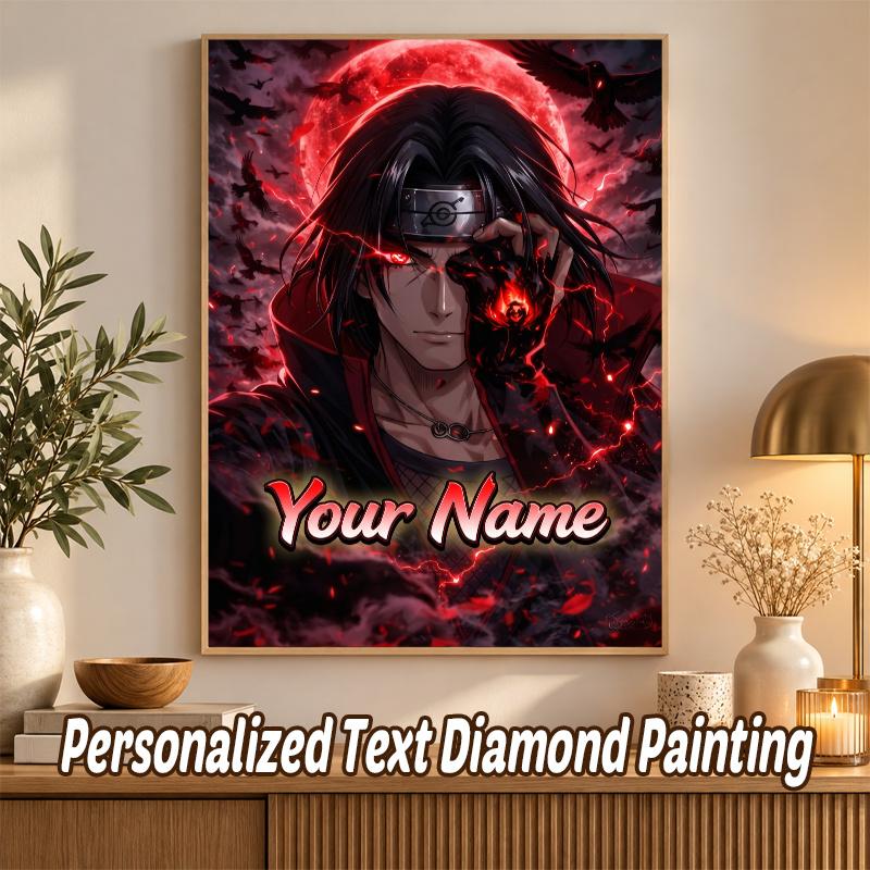 Itachi Uchiha Custom Name Diamond Painting Personalized 5D Full Drill DIY Diamond Art Home Decor