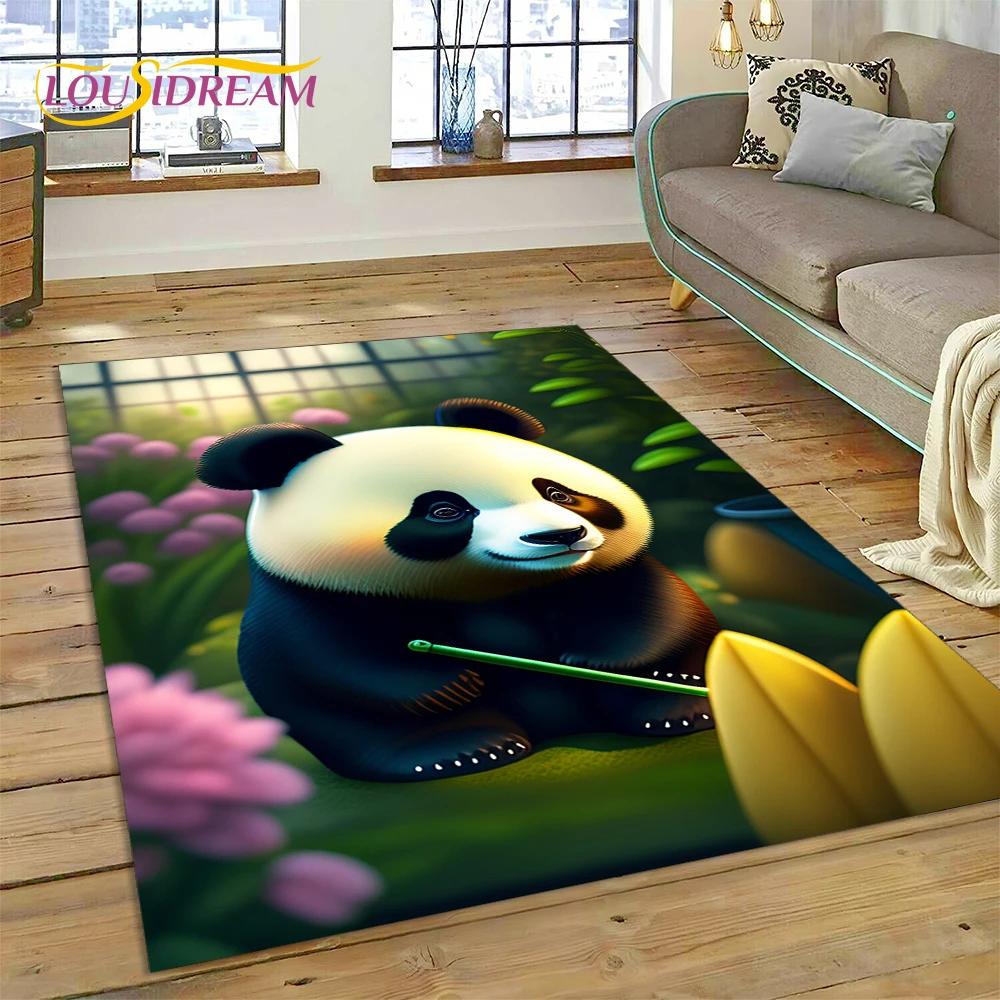 Cartoon Cute Panda Dream Animal 3D Rug Carpet for Living Room Bedroom Decor,Floor Mat Non-slip Decoration for Sofa Doormat Gift