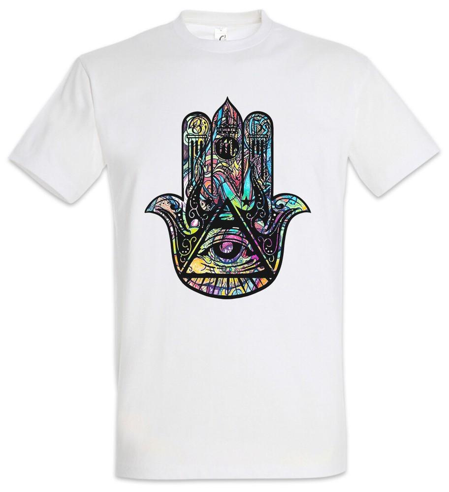 Illuminati Hand Hamsa Men's T-Shirt Illuminati Masonic Society Eye Free