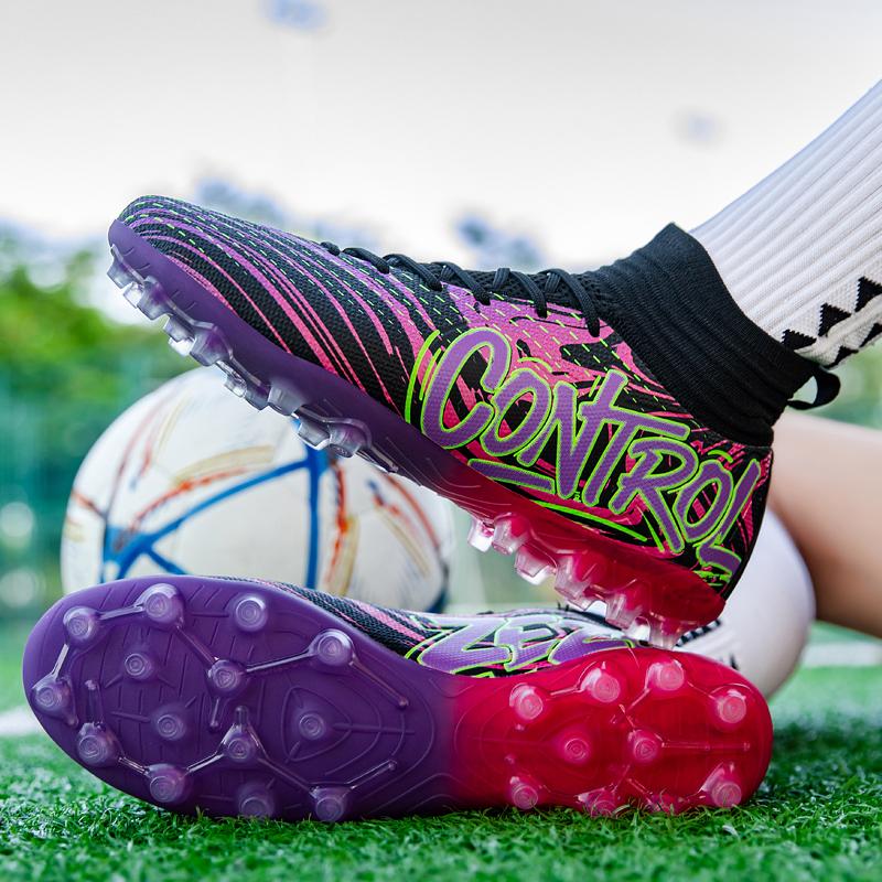 Herren Neue FG Fußballschuhe Sneaker Freizeit Erwachsene Original Atmungsaktiv Knöchel Lange Stollen Männliche Fußballschuhe Feld Fußballschuhe