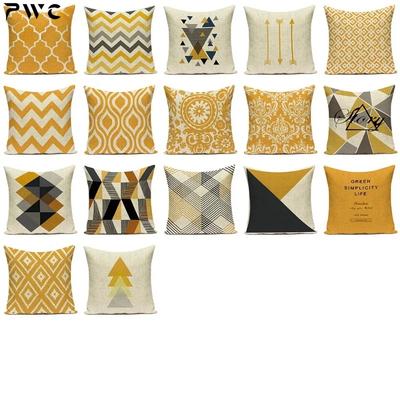Nordic Simple Cushions Case Yellow Stripe Home Decorative Pillow Cases Line Cushion Covers Pillows Covers Sofa Bed Cushion Cover