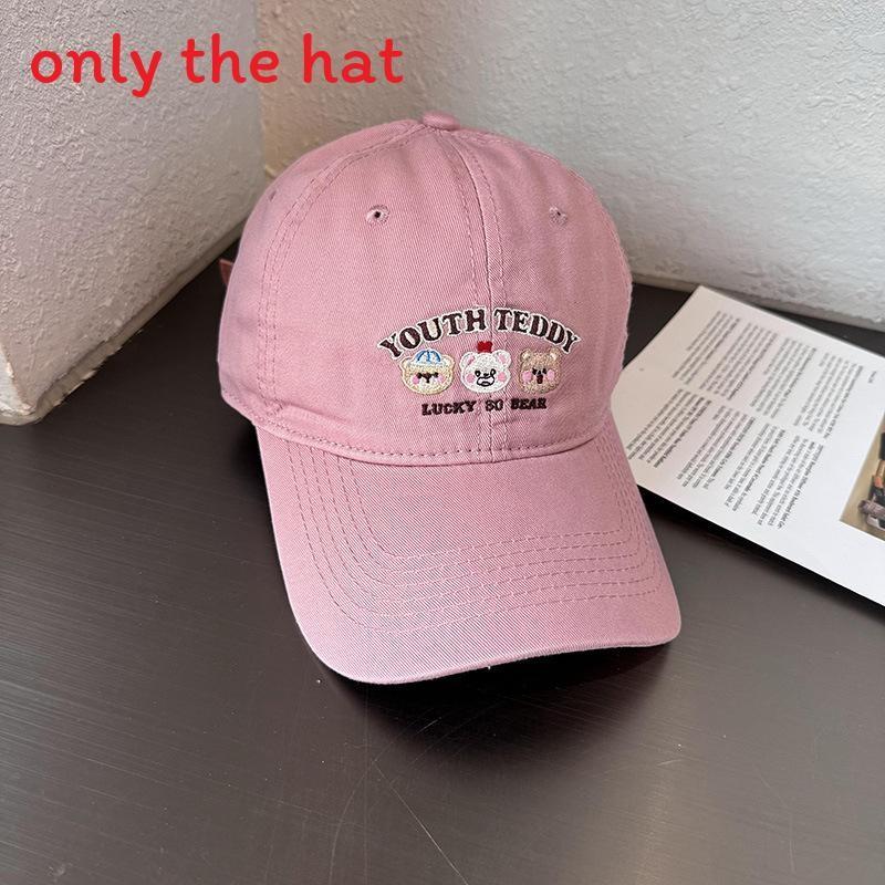 Cap Baseball Fashionable With Little Bear And Letter Embroidery Design For Daily