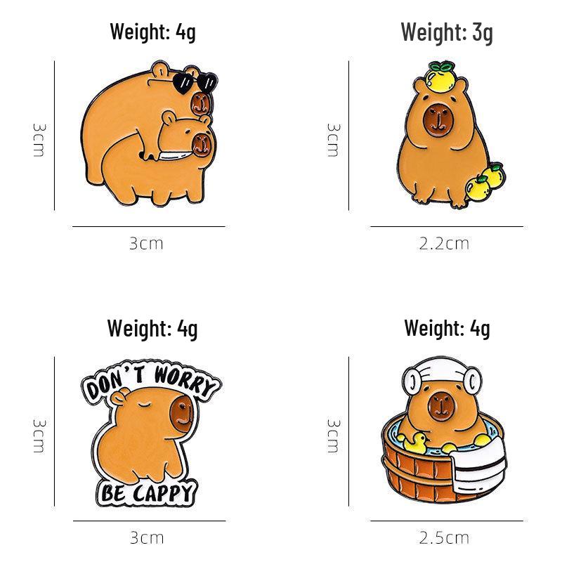Broche Mignonne Originale Capybara Dessin Animé - Insigne Adorable en Alliage & Décoration de Livre