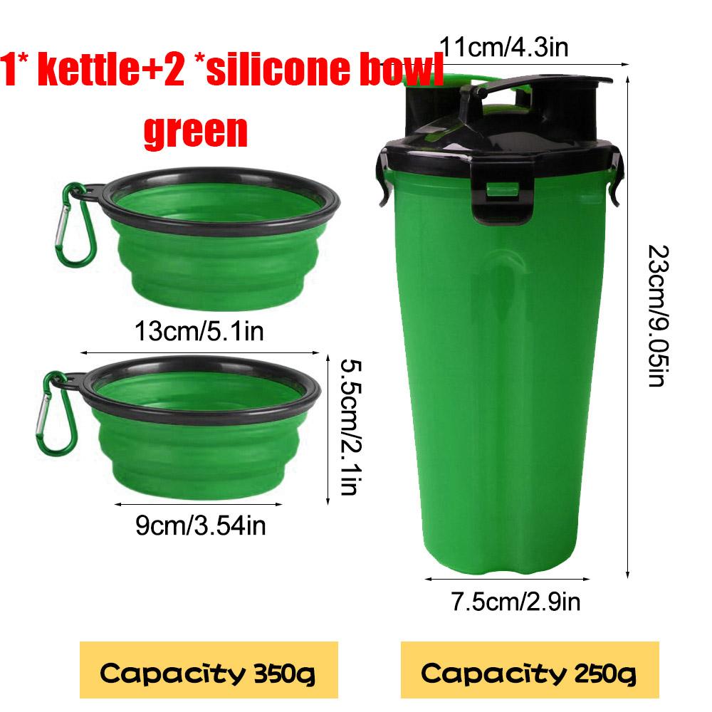 Portable 2 In 1 Pet Food Water Food Container with Folding Silicone Pet Bowls Outdoor Travel Dog Feeder Cup Pets Supplies