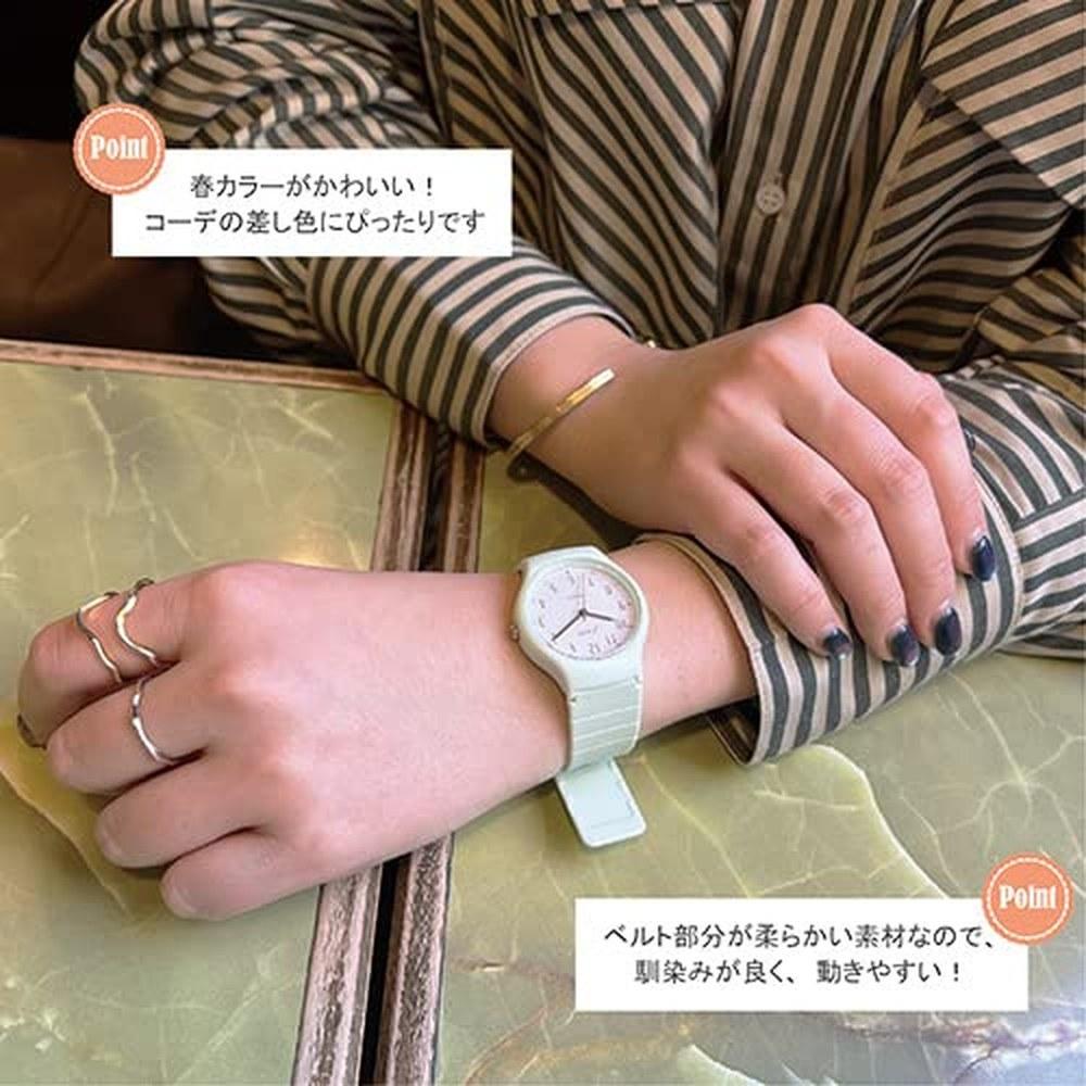 J-AXIS Nuance Color Watch TCL74-BK Unisex Pastel Earth Tones Simple Easy-to-Read Lightweight Black