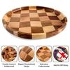 TJ POP Round Acacia Natural Wood Set of cutting tray with lacquer Suitable for direct food Perfect for everyday use and commercial Easy to Tray,