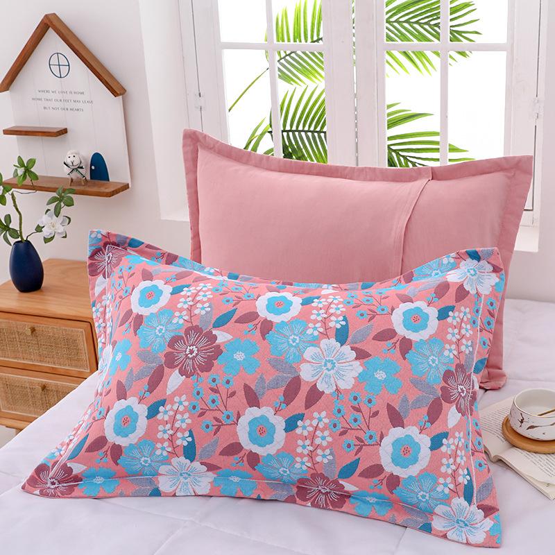 2 Piece Adult Children Household Cotton Gauze Pillowcase Fixed Not Falling Lace Couple Home Hotel Decor