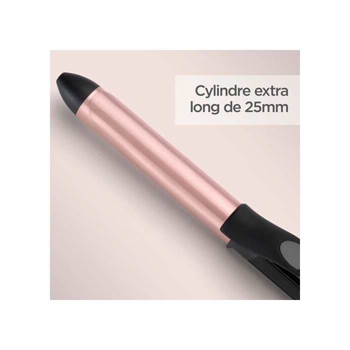 Fer À Boucler BaByliss C451E - 25 Mm, 6 Températures Jusqu'à 210°C, Revêtement Quartz-céramique, Arrêt Auto