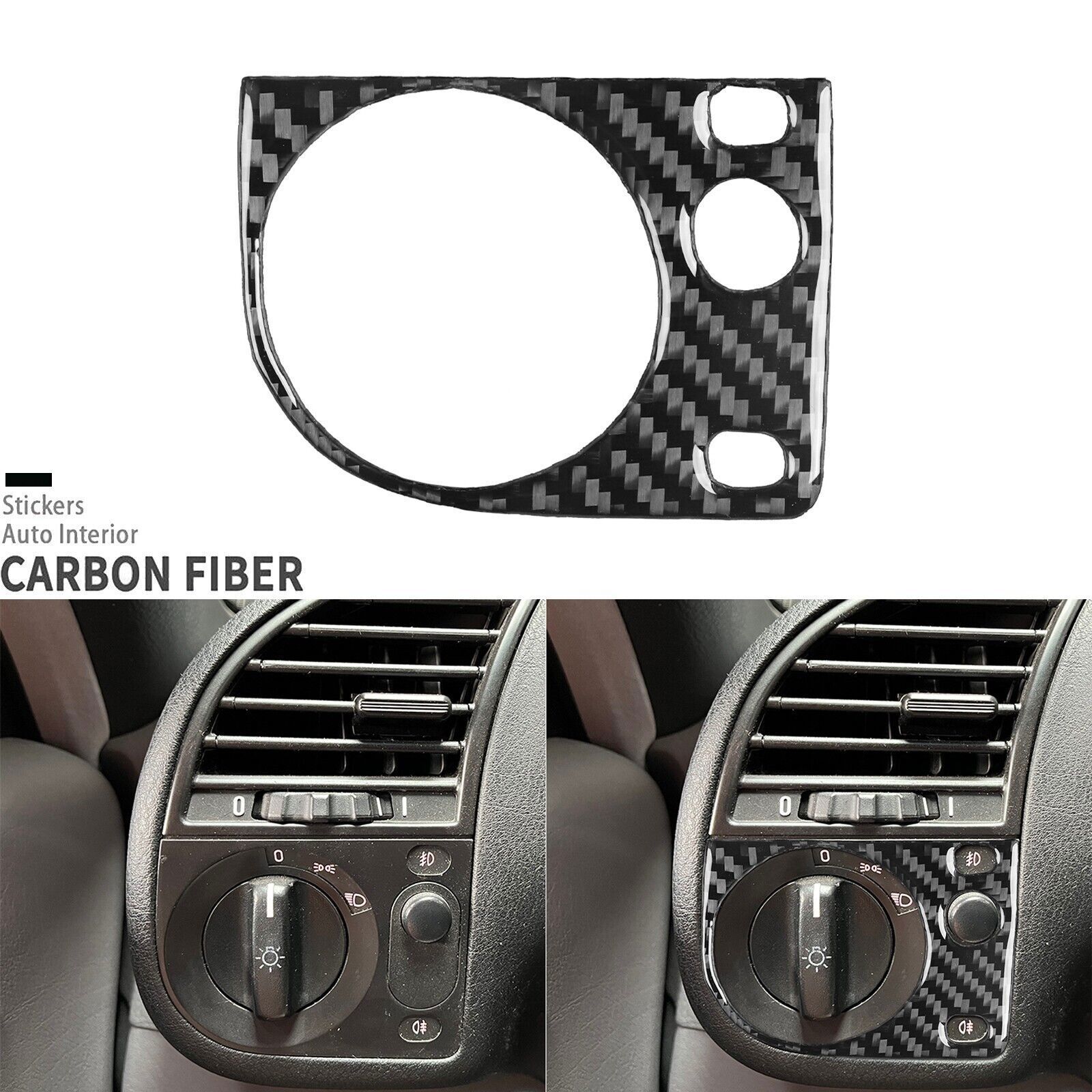 Real Carbon Fiber Dash Headlight Switch Knob Cover For BMW 3 Series E36 1991-99