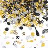 3000 Pieces Birthday Confetti Number 90 Glitter Confetti Birthday Cake Confetti Table Confetti Black Gold and Silver Party Decorations Supplies for