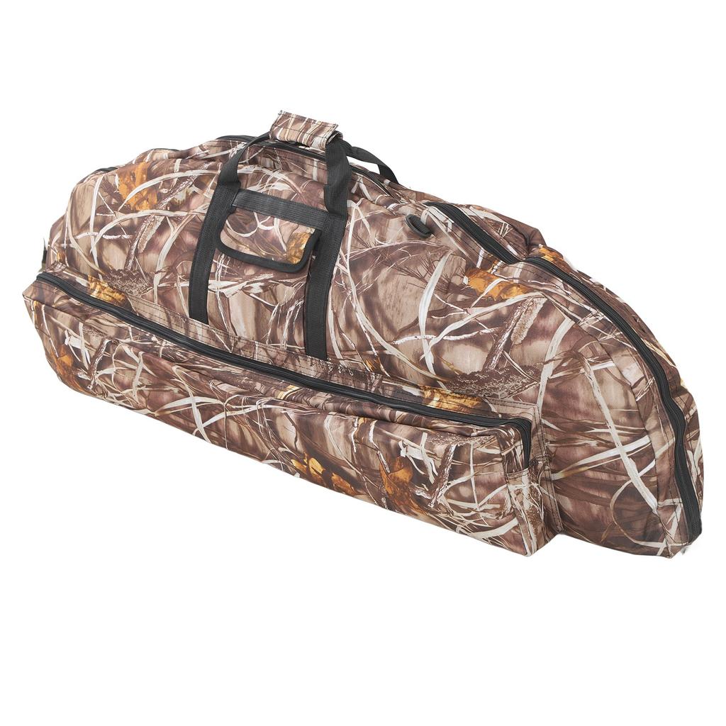 Compound Bow Bag Canvas Large Capacity Comfortable Grip Portable Bow Bag with Arrow Pocket for Outdoor 115cm Camouflage
