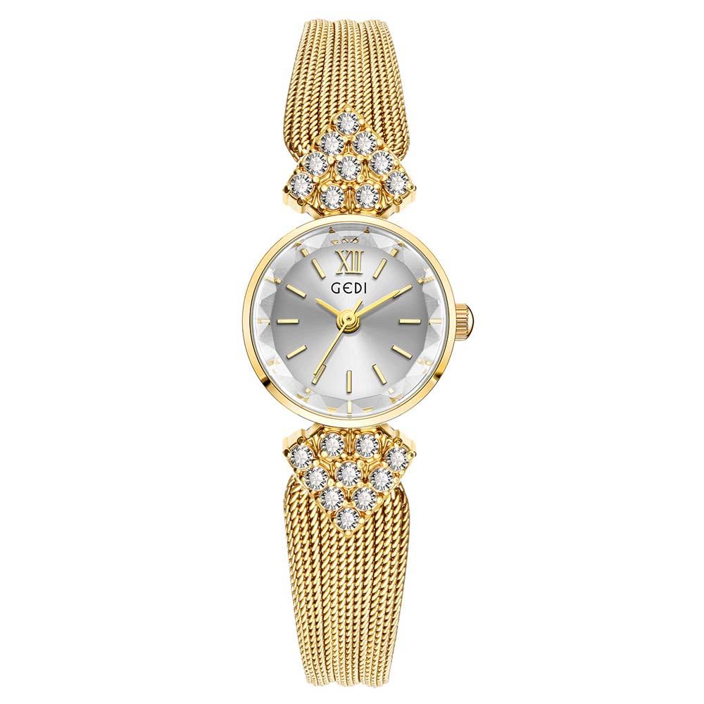 GEDI New Vintage Women's Watch Light Luxury Diamond Dress Women Watches Elegant Temperament Woman Wristwatch