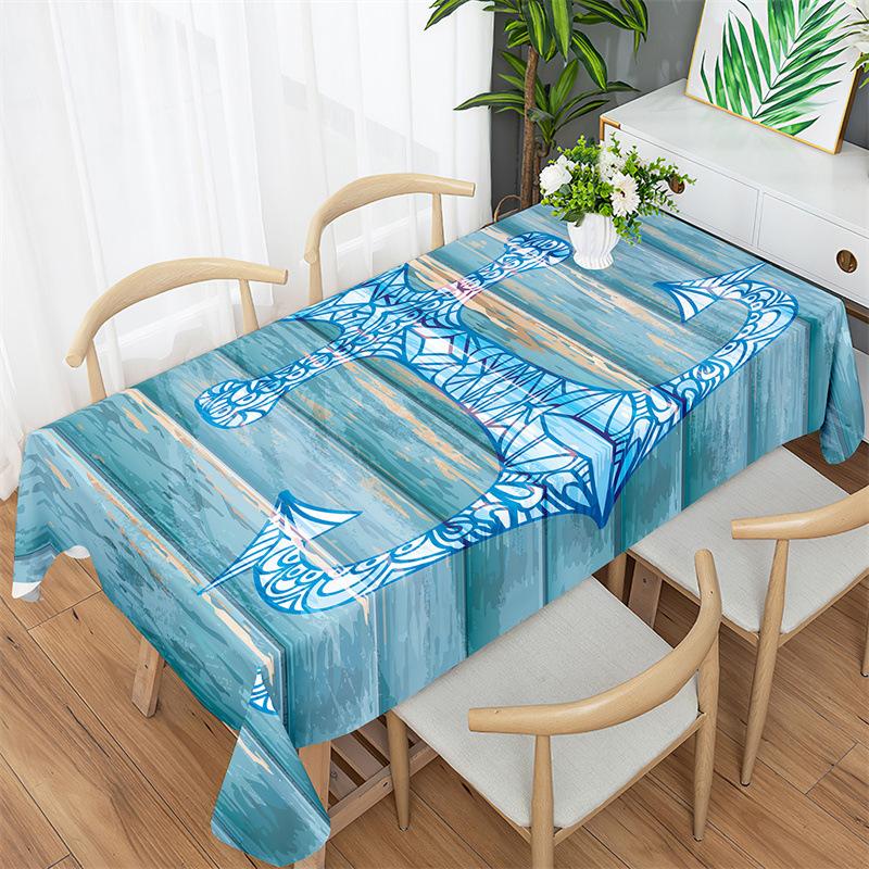Ocean World Pattern Tablecloth Fashion Minimalist Tablecloth Home Office Square Tablecloth Anti -Fouling Dressing Tablecloth