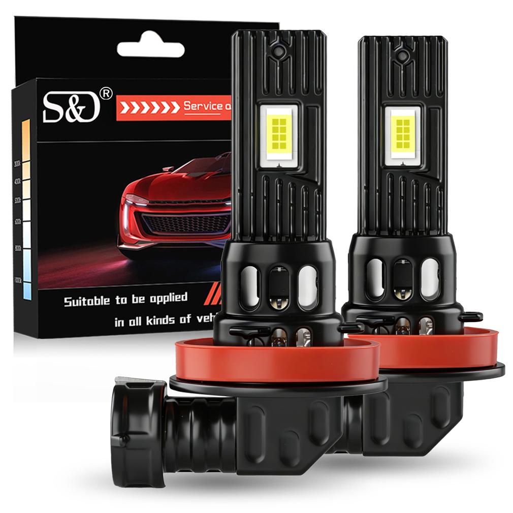 2 bombillas LED para faros delanteros H4 H7 de 20000 lúmenes 1:1 Mini Lámpara LED Canbus H11 H8 9005 HB3 9006 HB4 Faro delantero de coche sin ventilador Luz DRL Faros antiniebla automáticos 12V 6500K Blanco