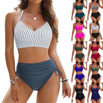 Bikini Sexy Due Pezzi Vita Alta Dimagrante alla Moda Per Donne Estate Abbigliamento da Spiaggia