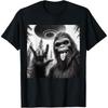 Shortsleeve Shirt Funny Sasquatch Bigfoot Rock On Selfie With UFO Alien T-Shirt
