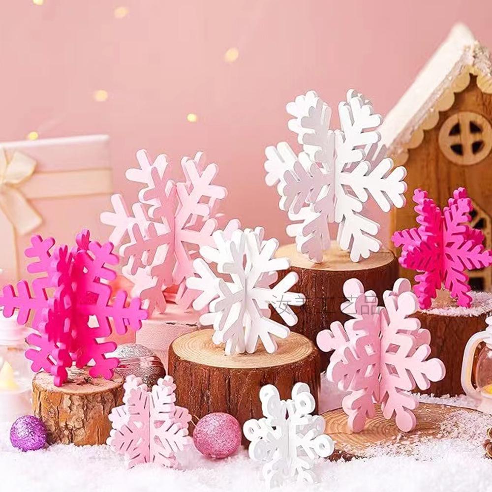 3D Wooden Snowflake Ornament for Tiered Tray & Party Centerpiece