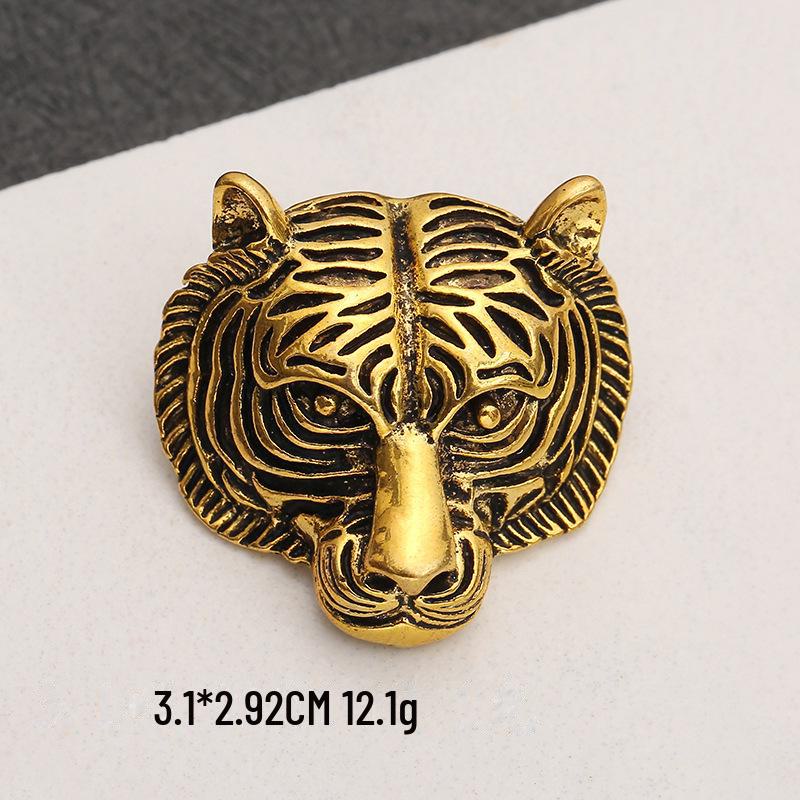 Retro Brošňa Tiger a Leopard - Kreatívny Zliatinový Odznak na Ozdobu Košele