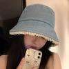 Lace Ruffle Denim Bucket Hat for Women Korean Wide Brim Fisherman Cap Outdoor Sunshade Summer Basin Hats
