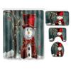 Christmas Home Shower Curtain Polyester Cloth Four-Piece Toilet Floor Mat Bathroom Non-Slip Door Mat Bedroom Carpet