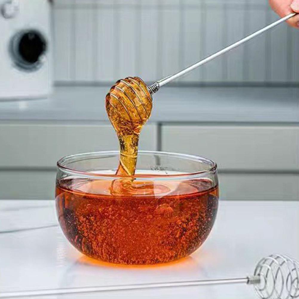 Stainless Steel Honey Spoon Spring Ball Stirrer No-Drip, Reusable Efficient Spring Ball Mixing, Experience Elegant Tabletop
