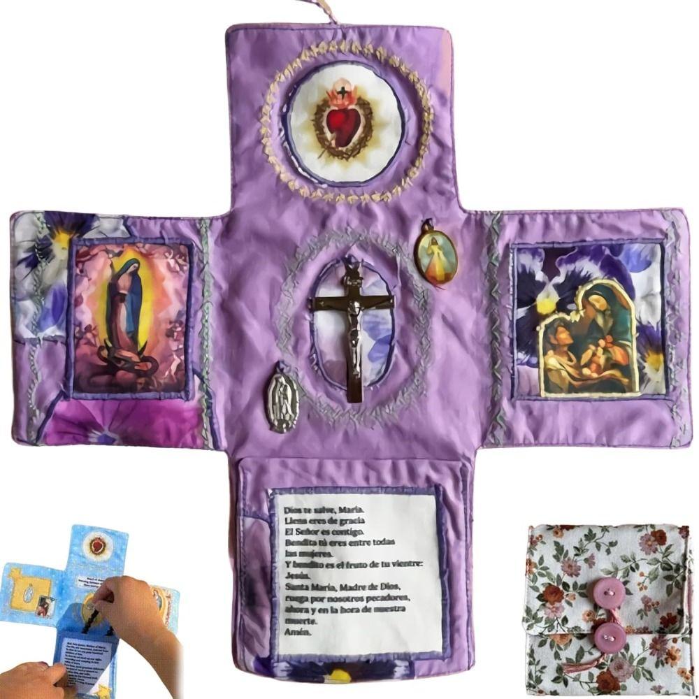 Cross Included Inside Cross-Shaped Fabric Pouch Sewing Pocket Devotional  for Sewing and Quilting