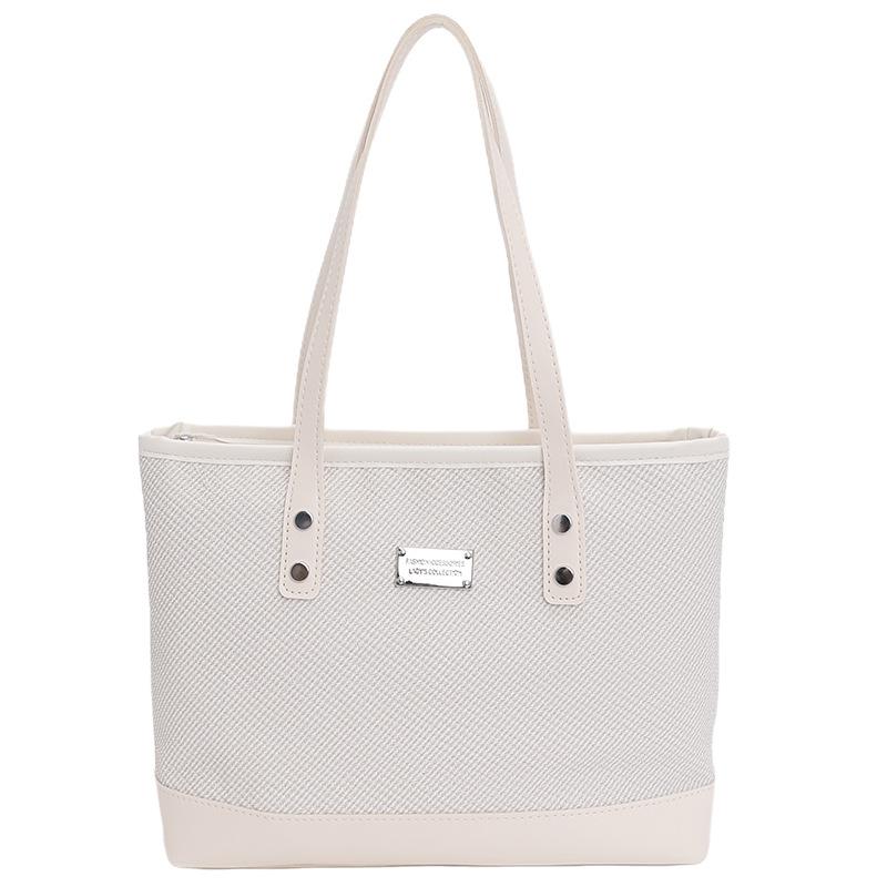 

New largecapacity tote bag fashionable versatile shoulder bag foreign commuter women s bag білий