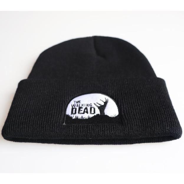 European and American dramas The walking death Embroidered Knit Hat Autumn Winter Ski Hat Pullover Hat Woolen Hat