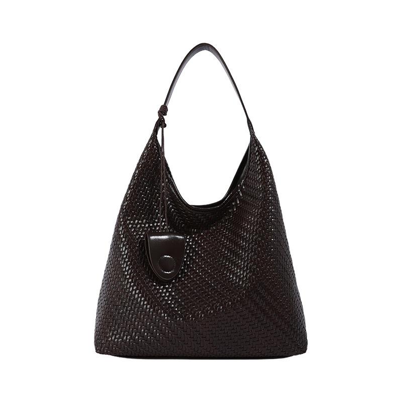 Women's 2026 Summer Large-Capacity Woven Bucket Bag - Trendy Crossbody Tote with Single-Shoulder Option for Mother and Child.