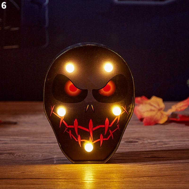 Horror Halloween Pumpkin Decoration Ghost Bat Spider LED Night Light Holiday Bar Home Party Decoration Props Halloween Ornaments