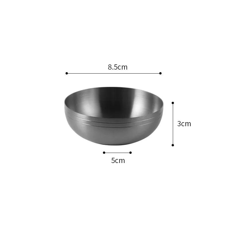 

304 Нержавеющая сталь Рамен Рисовая чаша Кухонные фруктовые салатницы Корейская металлическая тарелка для солений и соуса Контейнер для еды Бытовая посуда