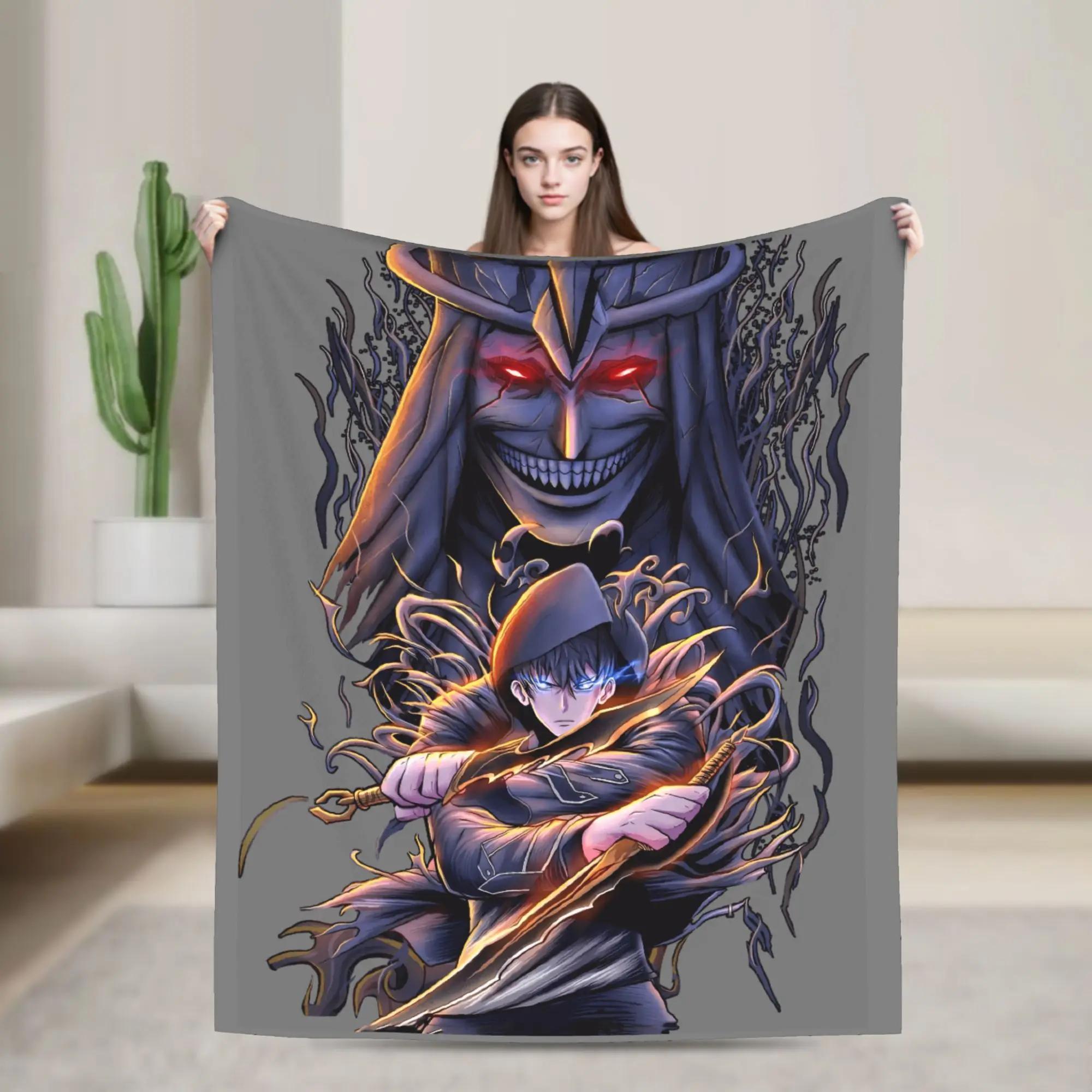 

Super Warm Flannel Throw Blanket Inspired by Solo Leveling Perfect for Kids Outdoor Use Aesthetic Bedspread Sofa Bed Cover 40x50in