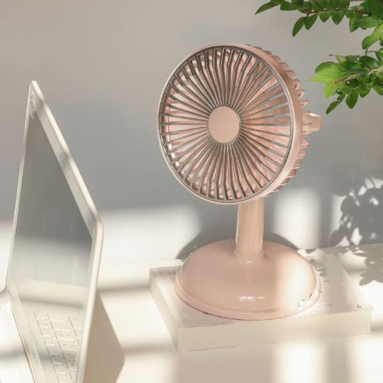 Mini Ventilador Portátil com Cabeça Inclinável de 90 Graus Ventilador de Mesa Recarregável para Casa Escritório Viagem 3 Velocidades Ajustáveis Baixo Ruído Tampa Removível