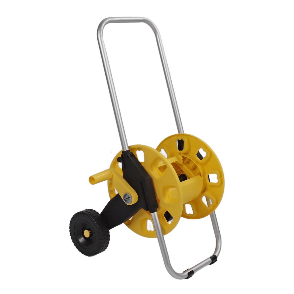 Hose Reel Cart Garden Hose Cart Heavy Duty Aluminum Water Hose Reel with Anti Slip Wheels for Yard Garden Lawn, Fits 35m Pipe with 17mm External Diam