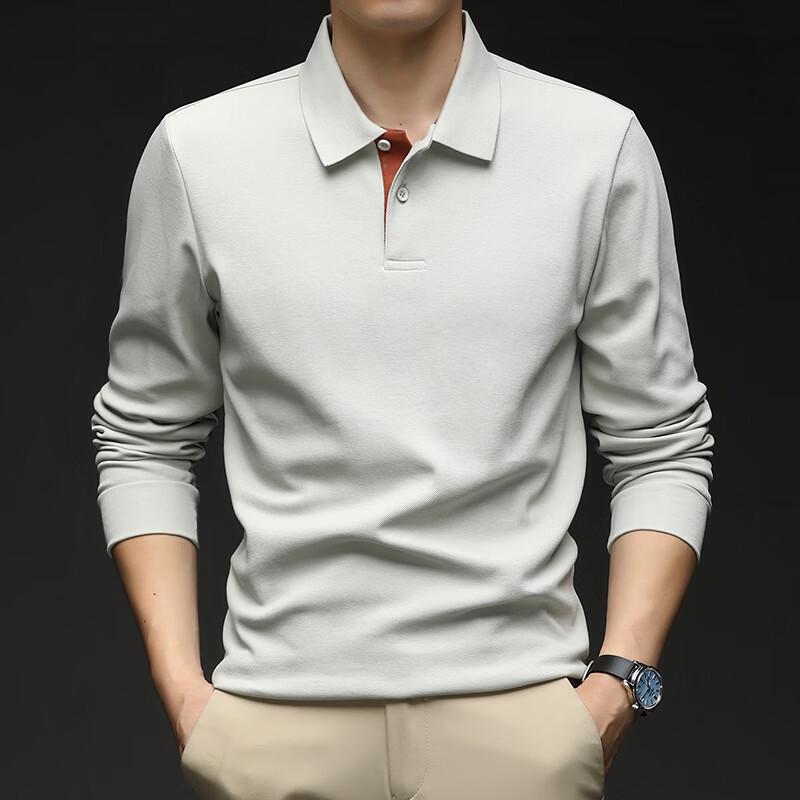 

Firstview Men s Color-block Cotton Long Sleeve Polo Shirt L