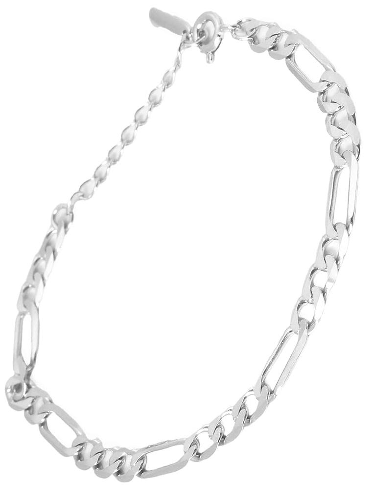 Figaro Curb Chain Bracelet in 925 or 18K This and slender bracelet features a drawstring closure and is perfect for and cute This designer jewelry