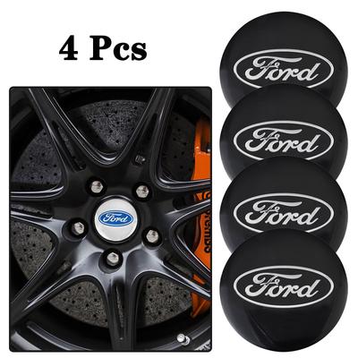 For Fie4pcs Car Wheel Stickers 56mm Auto Center Hub Cap Decal For Ford ST Line Focus Mustang Fiesta Puma Ranger Kuga MK7 MAX F150 Monde