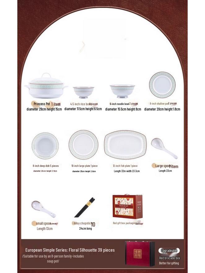 Modern Lanka Floral Ceramic Dinnerware Set