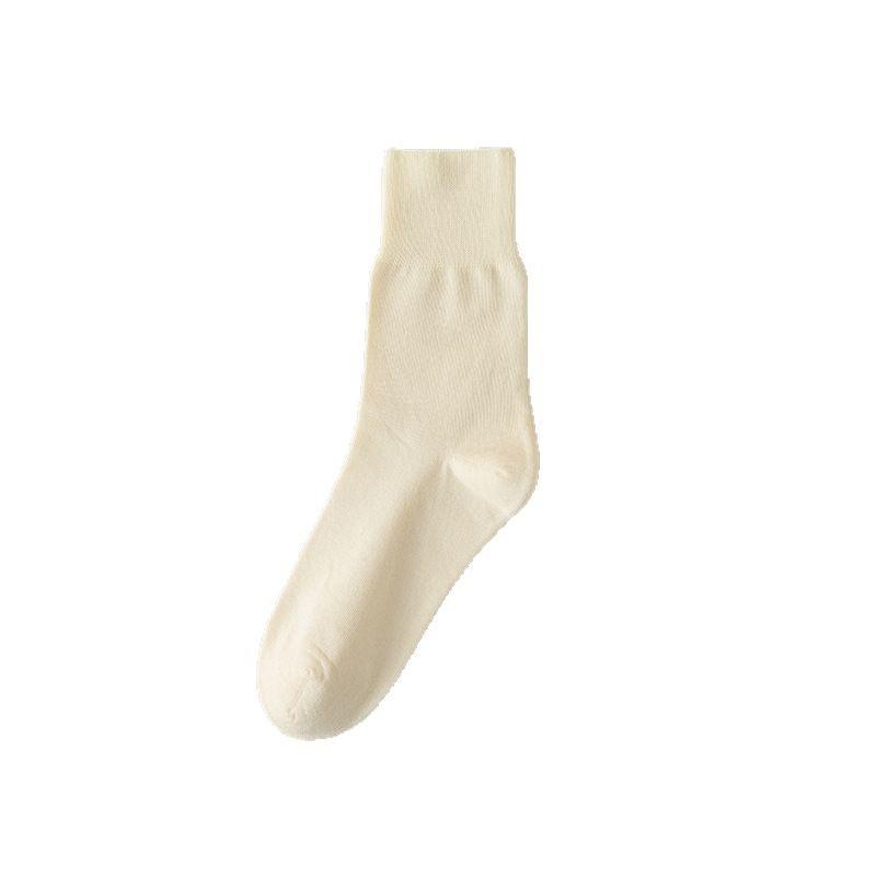 Zhuji Women's Antibacterial Mid-Calf Summer Socks - Breathable, Non-Binding, Early Autumn Style