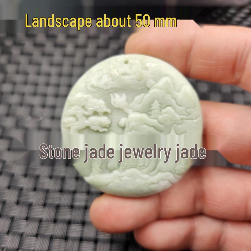 Emerald Green Guanyin Buddha Dragon Jade Pendant - Heart-Shaped Jade Stone for Car or Necklace
