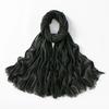 190x80cm Crinkle Hijab for Women Muslim Scarf Shawl Tie-dye Headscarf Solid Color Islamic Turban Ramanda