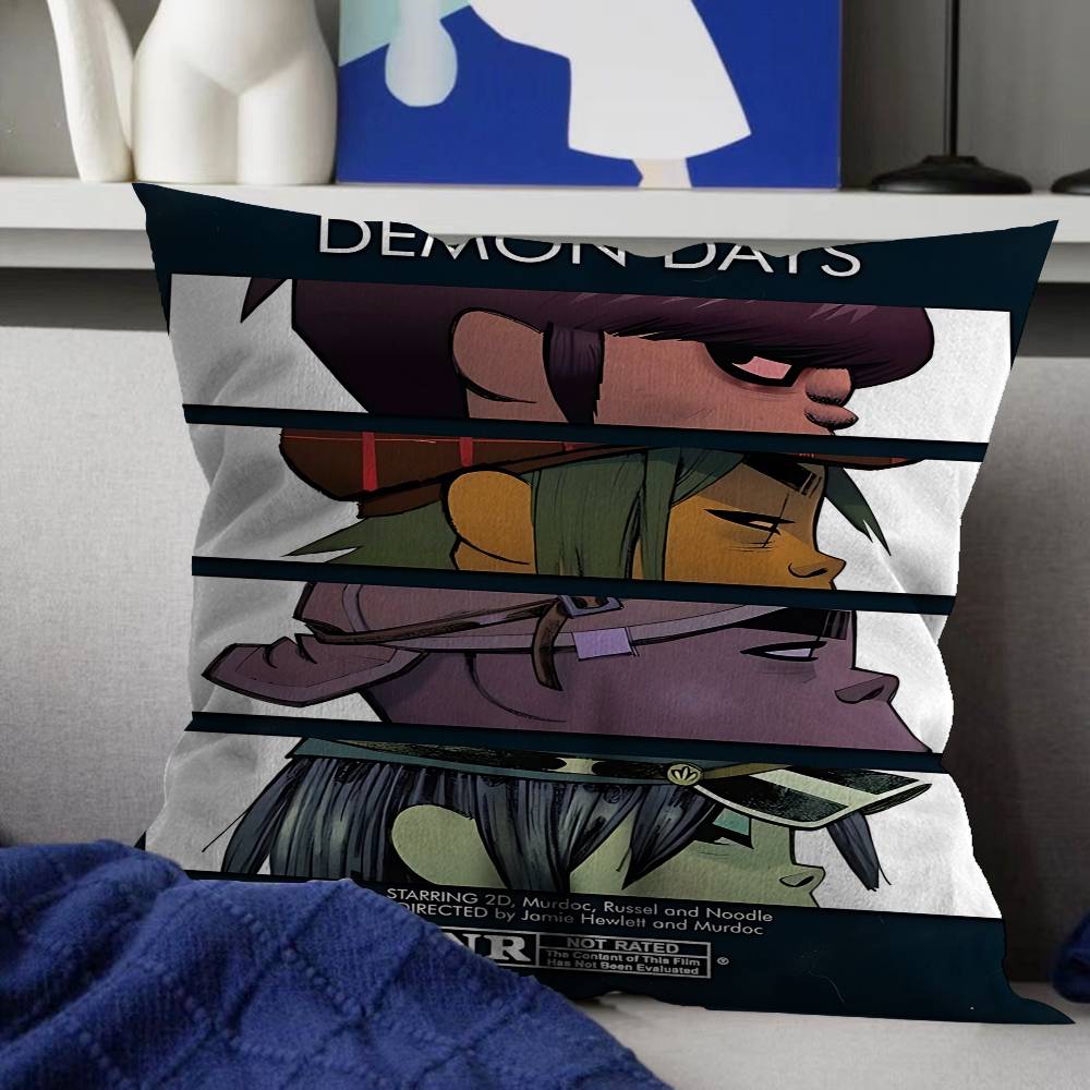 Band G-Gorillaz Music Lucky Dragon Pillow Cover Sofa Cushion Cover Home Room Decoration Children Gift