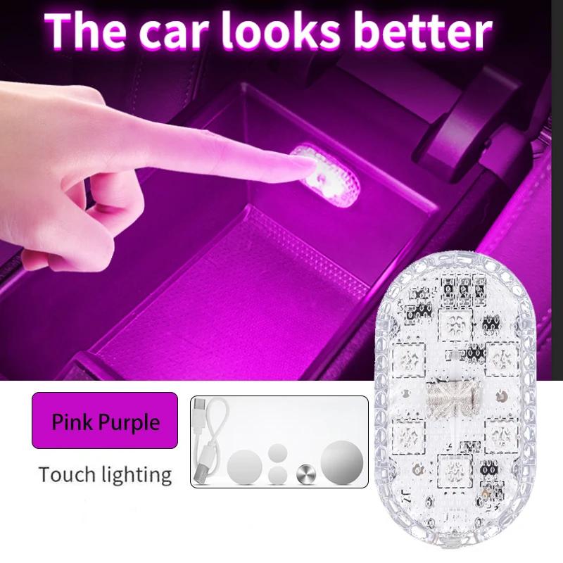 Multi Color Car LED Touch Light USB Car Interior Light USB Roof Ceiling Lamp Car Decorations Read Light Auto Interior Accsesorie