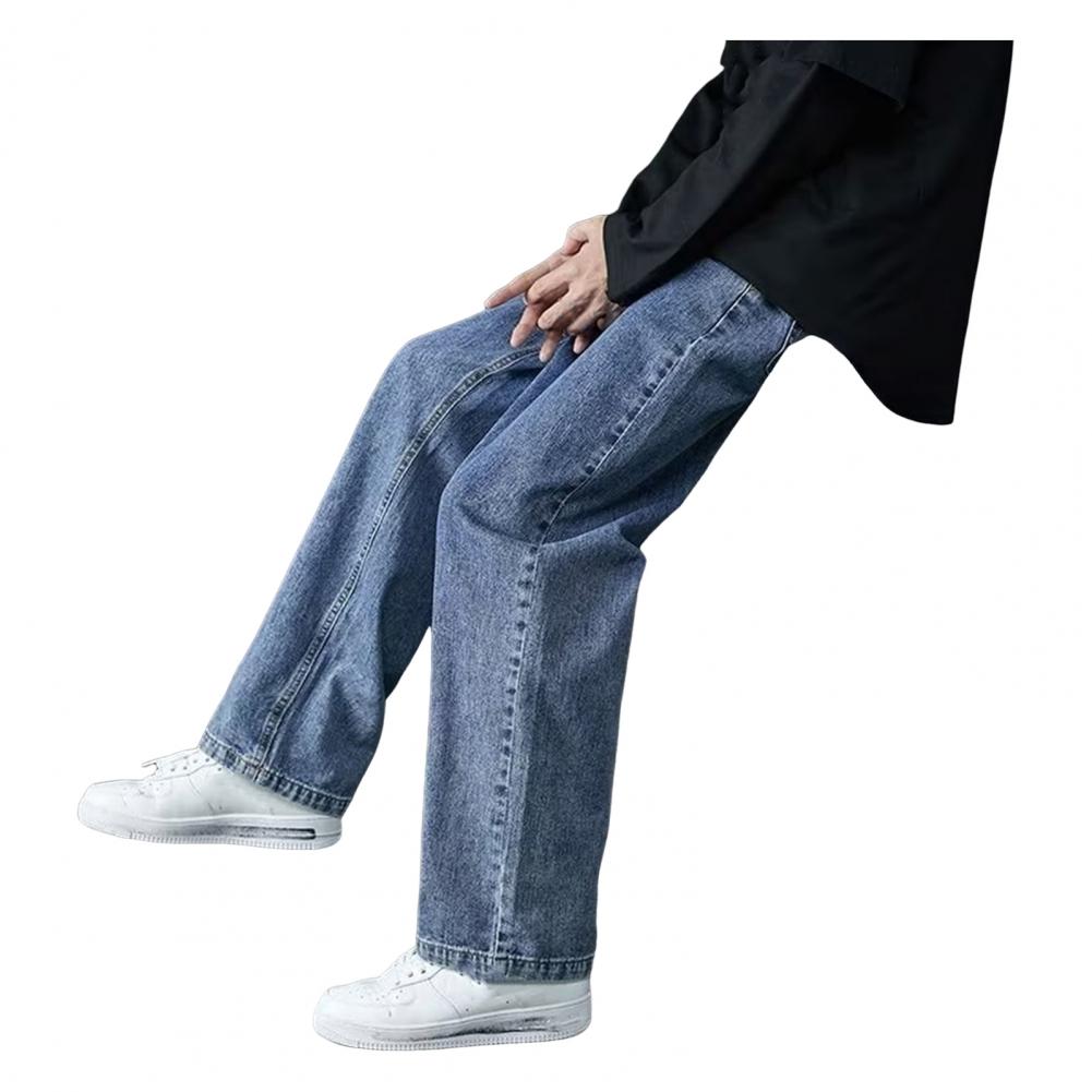 Blugi pentru bărbați Pantaloni largi Pantaloni largi Moda largi Retro Drepți Pantaloni lungi spălat amestec de denim Salopete ocazionale Streetwear