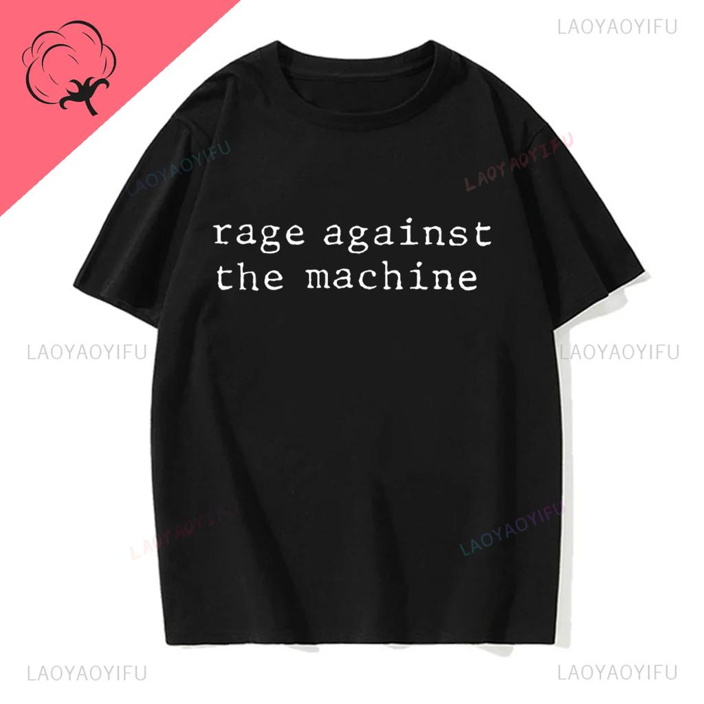 Rage Against The Machine Buchstaben T-Shirts RATM Rap Metal Rock Liebhaber Hipster Streetwear Premium Sommer Rundhals Hipster T-Shirt