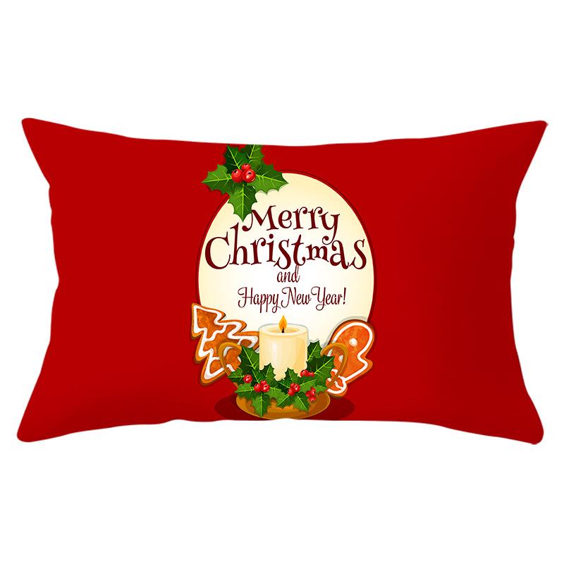 Christmas Simple Print Series Peach Skin Waist Pillowcase Home Sofa Pillowcase Office Pillowcase