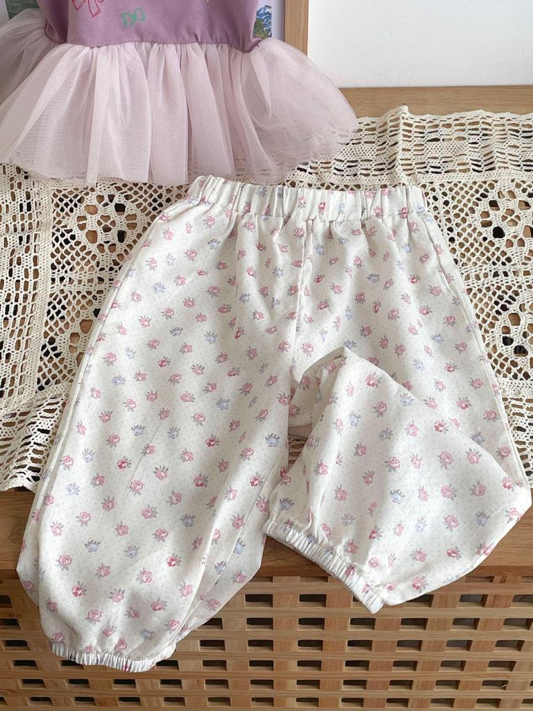 Now B. Happy Summer Girls' Gauze Top & Wide-Leg Pants Set - Stylish, Versatile, and Casual.