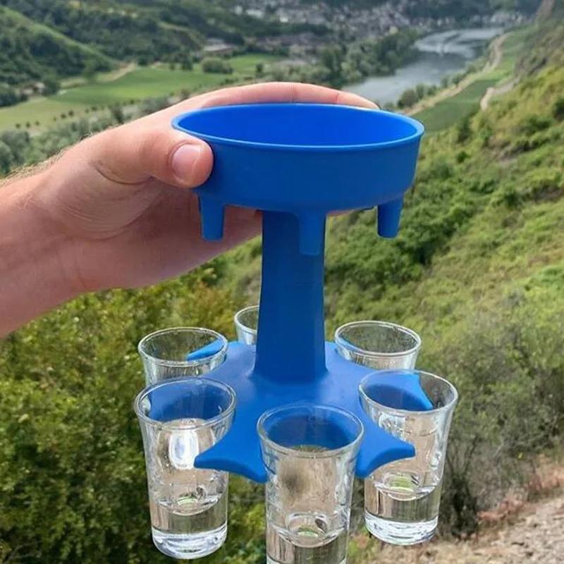 6 Shot Glass Dispenser Holder Wine Whisky Beer Dispenser Rack Bar Accessories Caddy Liquor Dispenser Party Games Drinking Tools
