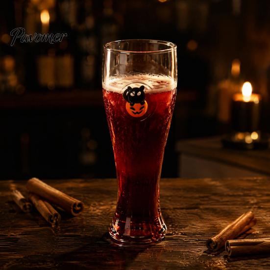 Regalo di Novità per le Feste per Amici Bicchiere da Birra da 400 ml, Tazza Bicchiere Spettrale Zucca Fantasma Gatto Nero Halloween Tè alla Frutta, Bicchieri Alti per Bar, Decorazione Cucina