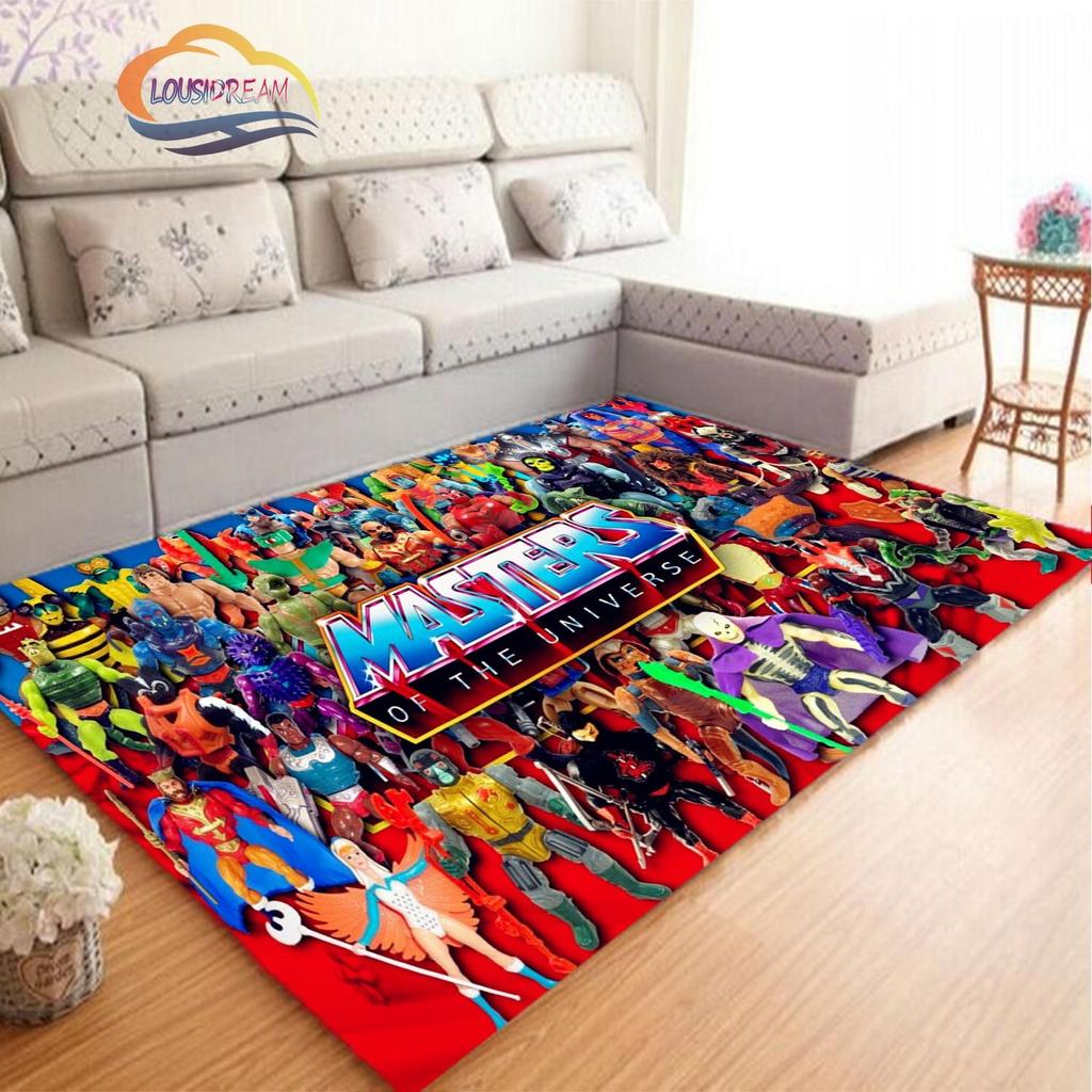 Alfombra de dibujos animados Masters of the Universe, alfombra con estampado 3D de He-Man, alfombra de felpa, alfombra antideslizante, alfombra suave para juegos, alfombra para área de cama, decoración de salón